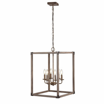 Magnolia Adjustable Iron Rustic Farmhouse LED Pendant - JONATHAN Y